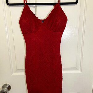 Windsor Red Lace Mini Dress